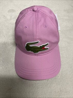 Lacoste Big Croc Pink Baseball Cap 🐊  100% Cotton